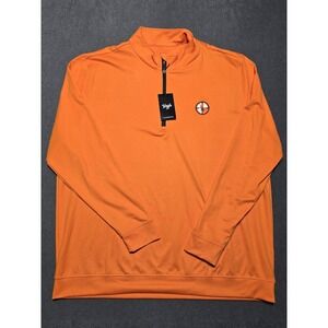Waggle Mens Blaze Orange 3XL Quarter Zip Pullover Golf Athletic Shirt Deer Divot
